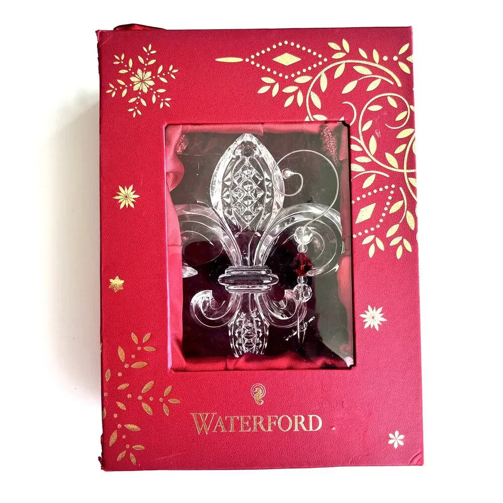 2016 Waterford Fleur De Lys Crystal Ornament Boxed Hanger Slovenia 40015625